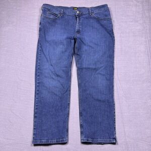 Vintage Lee‎ Mens Blue Regular Fit Straight Leg Classic Denim Jeans Size 42x30